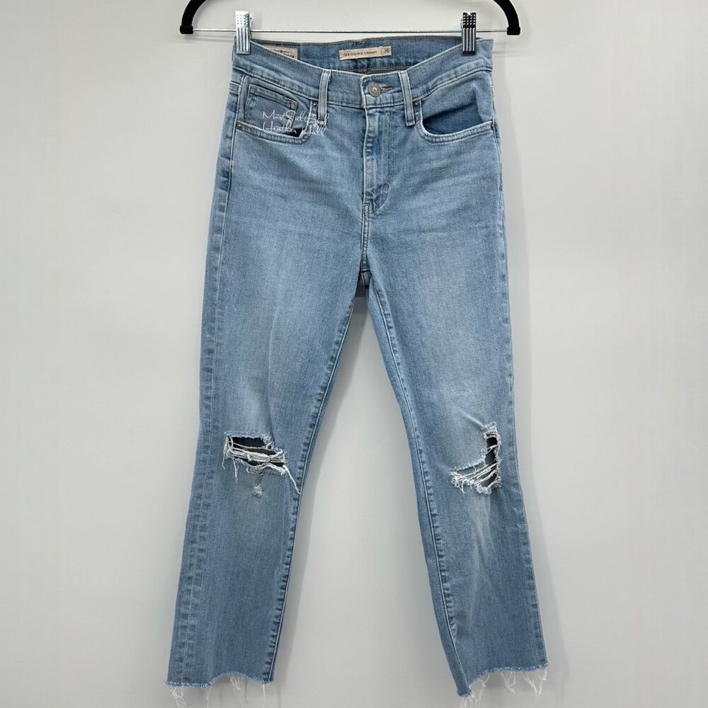 Levi's 724 Premium Denim Straight Leg Ankle Cropped Jeans Size 26 Petite